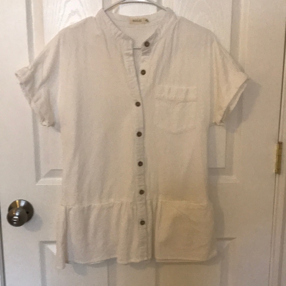 ROOLEE linen peplum blouse